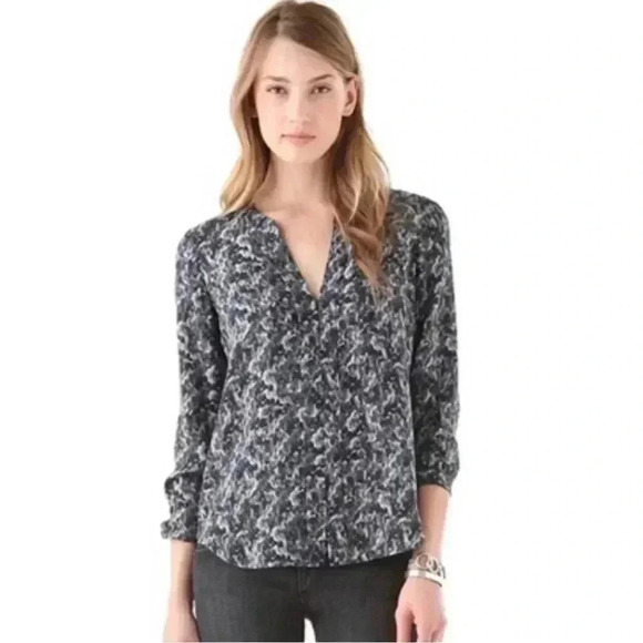 Theory Tops - Theory | 100% Silk Ruisa Caligula Blouse (S)
